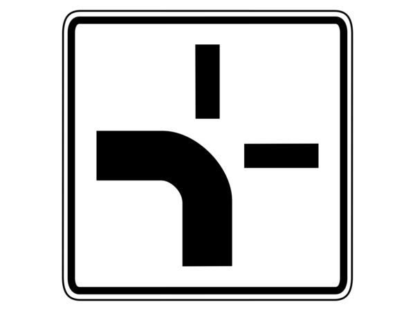 Verkehrszeichen 1002 10 Verlauf Der Vorfahrtstrasse Von Unten Nach Links Radfahrausbildung Grundschule